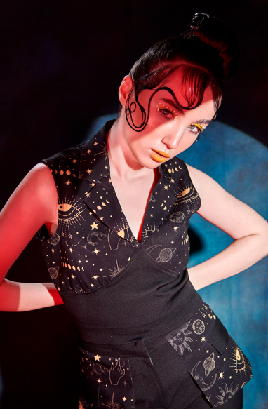 Printed Crop top with straight fit pocket pants