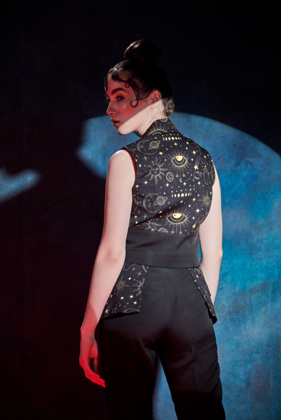 Printed Crop top with straight fit pocket pants