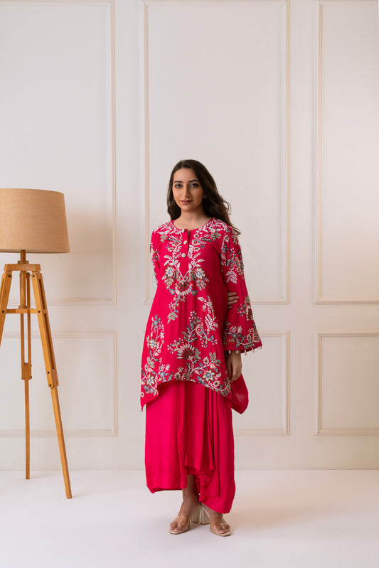 Phulwari - Hot Pink Embroidered Kurta Set