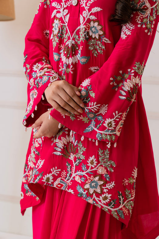 Phulwari - Hot Pink Embroidered Kurta Set